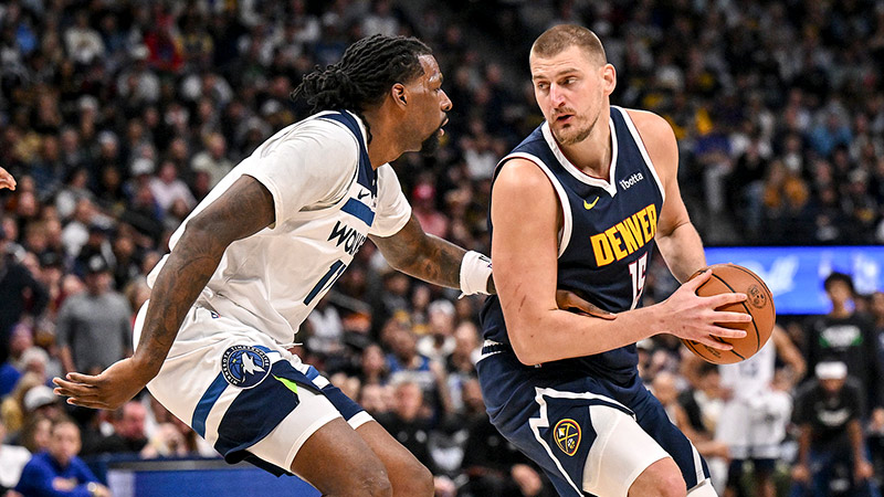 [CCTV全場(chǎng)集錦]??掘金輕取森林狼追至2-3 約基奇27分11板16助 蘭德爾27+9+6