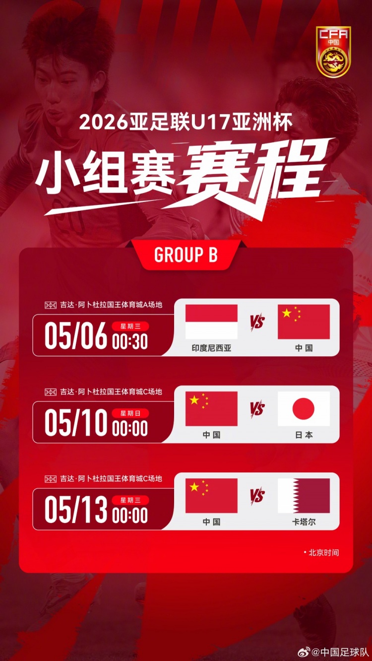 U17亞洲杯：中國(guó)小將首戰(zhàn)印尼，艾比布拉領(lǐng)銜攻擊線